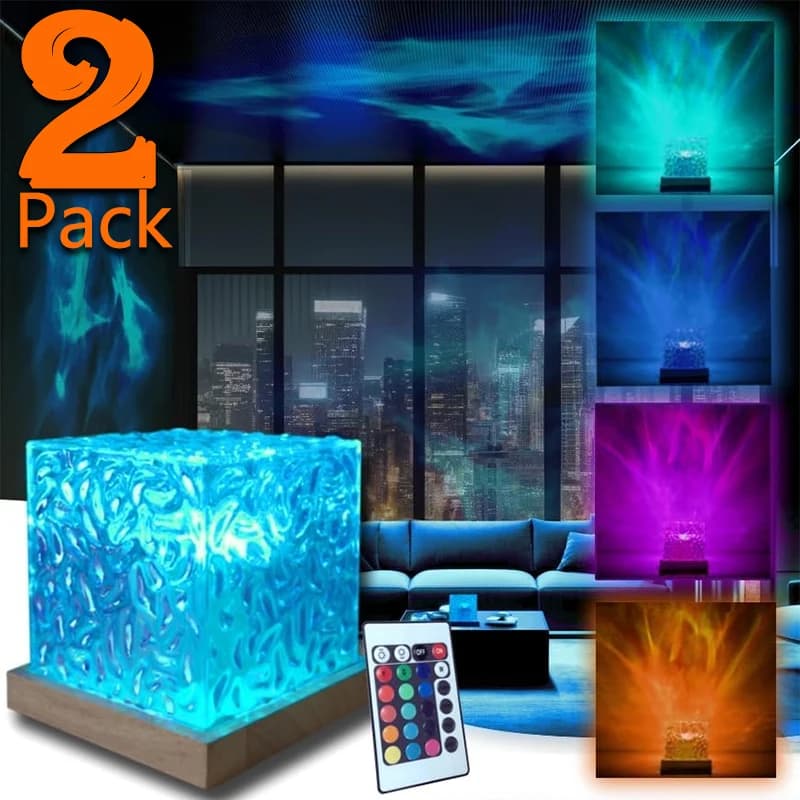 Projektor Oceanicznych Fal z Polarnym Światłem, Regulacja Jasności, Efekt Powolnych Fal 🌊